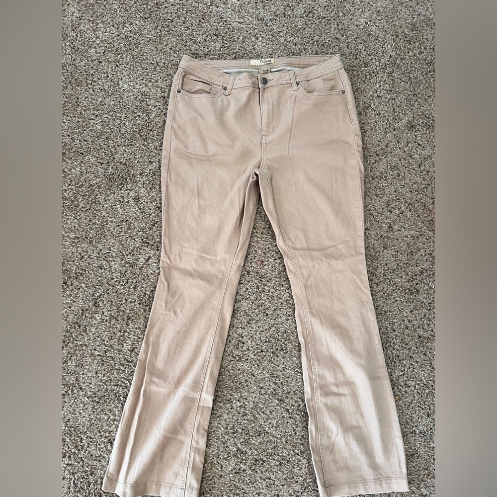 Hybrid & Company Women's Tan Boot Cut Jeans